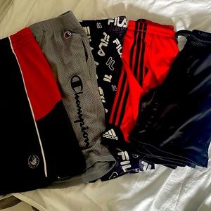 5 Pc Lot-Boys Athletic Shorts-Fila~Champion~Body Glove ~Adidas Sz 8-10 Medium